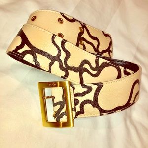 Tous beige & black belt